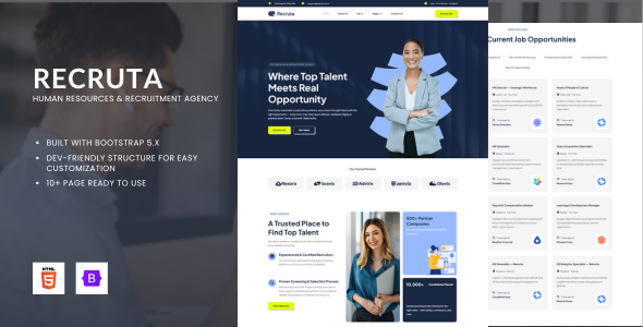 Recruta - Human Resources & Recruitment Agency HTML Bootstrap Template by Fox_Creation