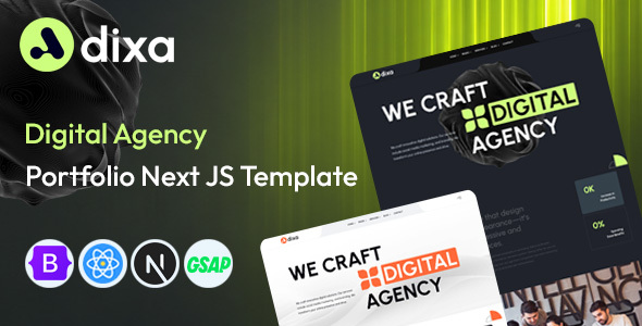 Adixa – Digital Agency Portfolio Next JS Template by validthemes