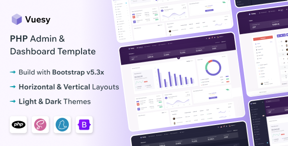Vuesy - PHP Admin & Dashboard Template by themesdesign
