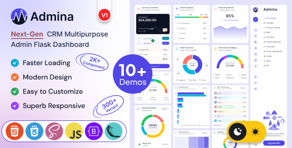 Admina – Bootstrap Admin Dashboard Flask Template Multipurpose by paicode