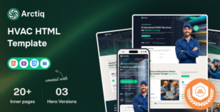Arctiq – Air Conditioning & Heating Services HTML Template by siddhiinfosoft