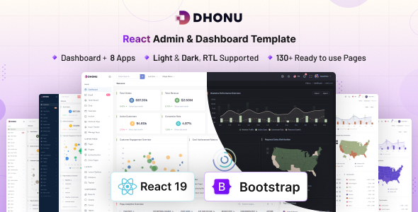 Dhonu - React Admin & Dashboard Template by coderthemes