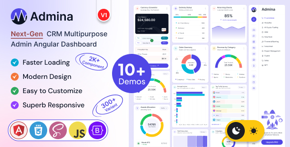 Admina – Angular 22 Admin Dashboard Template Multipurpose by wowtheme7