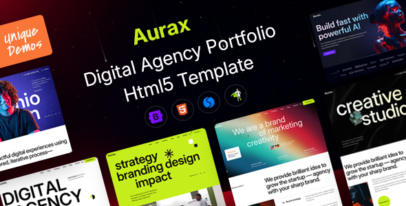 Aurax - Digital Agency Portfolio HTML Template by ThemeEaster