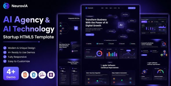 Neurovia – AI Agency & AI Technology Startup HTML5 Template by kathbirali