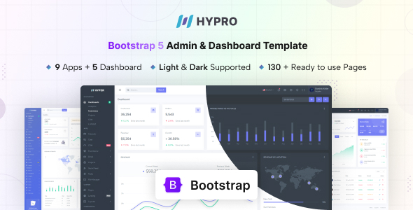 Hypro - Admin & Dashboard Template (Dark/Light) by coderthemes
