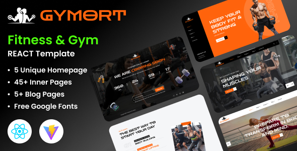 Gymort - Fitness & Gym Workout React Template by The_Krishna