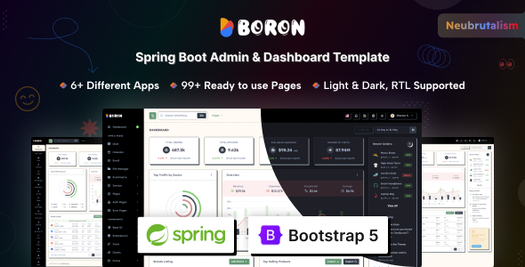 Boron - Spring Boot Admin & Dashboard Template by coderthemes