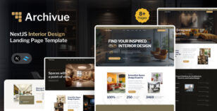 Archivue - NextJS Interior Design Landing Page Template by softnio