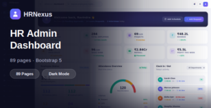 HRNexus — Bootstrap 5 HR & Admin Dashboard UI Kit by designbudy