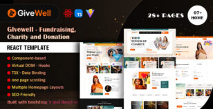 Givewell - Fundraising, Charity and donation React Template by codearchives