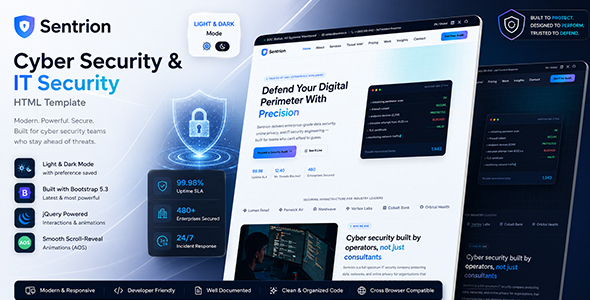 Sentrion - Cyber Security & IT Security HTML Template by jannat_themes