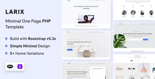 Larix - PHP Landing Page Template by themesdesign