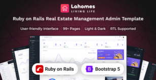 Lahomes - Ruby on Rails  Real Estate Management Admin & Dashboard Template by Techzaa