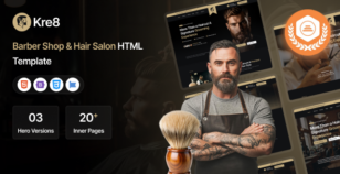 Kre8 | Barber & Hair Salon HTML Template by siddhiinfosoft