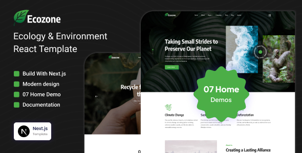 Ecozone - Ecology & Environment Next.js Template by laralink