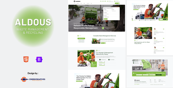 Aldous - Waste Pickup & Management HTML Bootstrap Template by creedcreatives