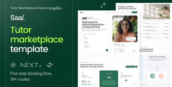 Saal — Tutor Marketplace React & Next.js Template by BooliiTheme