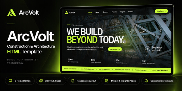 ArcVolt – Construction, Architecture & Engineering HTML Template by payothemes