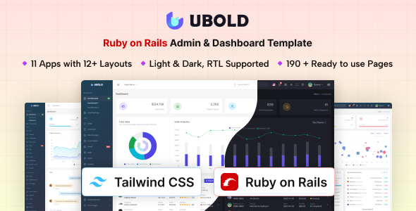 UBold - Ruby on Rails Tailwind CSS Admin & Dashboard Template by coderthemes