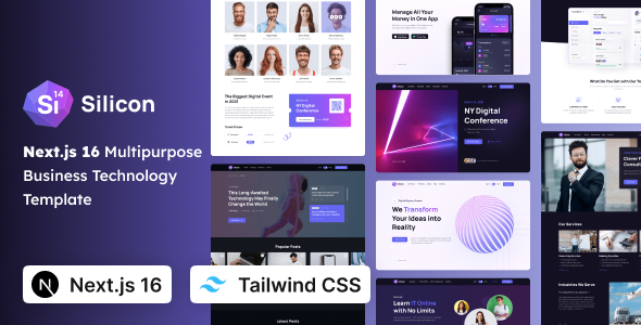 Silicon - Multipurpose Business, SaaS & Technology Tailwind CSS Next Template by coderthemes