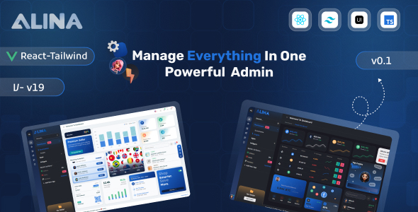 Alina React 19 Tailwind + Typescript Admin Dashboard Template by la-themes