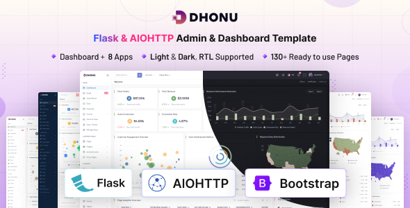 Dhonu - Flask & AIOHTTP Minimal Admin & Dashboard Template by themesdesign