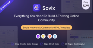 Sovix - Social Network & Community HTML Template by themiverse
