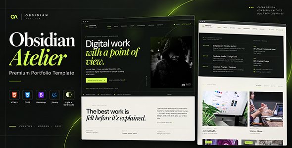 Obsidian - Creative Portfolio HTML Template by maryinparis