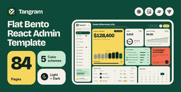Tangram | React & Tailwind CSS Admin Dashboard Template by Avagon
