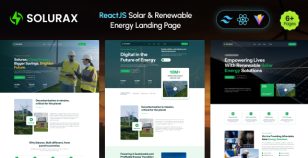 Solurax - ReactJS Renewable & Solar Energy Landing Page Template by softnio