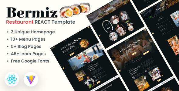 Bermiz - Restaurant and Food Delivery React Template by The_Krishna