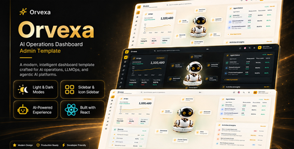 Orvexa | AI Operations React Admin Template by themesdeveloper