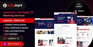 Automart - Car Repair & Washing Services Laravel Template by scriptfusions