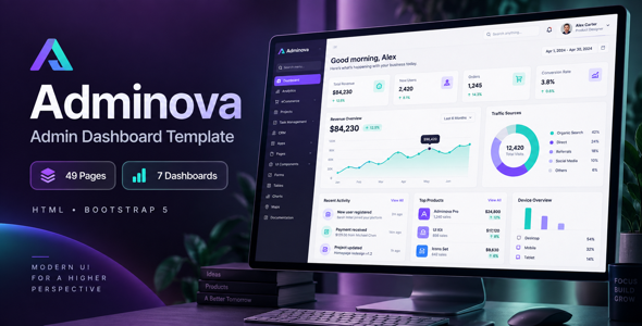 Adminova — Bootstrap 5 HTML Admin Dashboard Template by ThemeWant