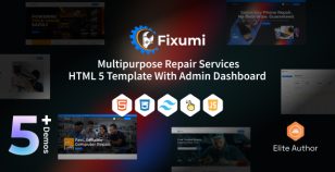 Fixumi – Multipurpose Repair Services HTML5 Template With Admin Dashboard by laralink