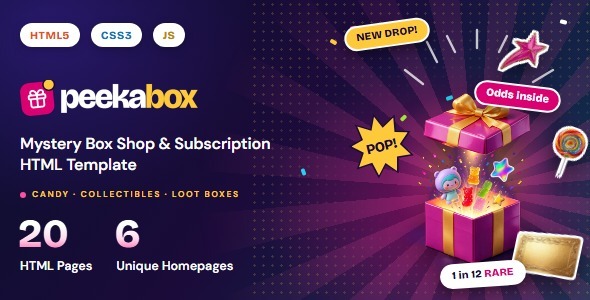 Peekabox – Mystery Box Shop & Subscription HTML Template by modeltheme