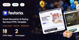 Festoria – Event Decoration & Styling Services HTML Template by modeltheme