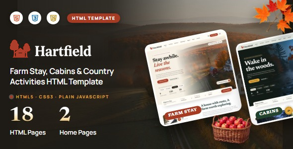 Hartfield – Farm Stay, Cabins & Country Activities HTML Template by modeltheme