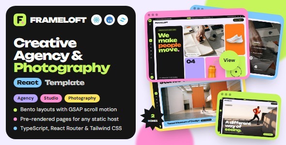 Frameloft – Creative Agency & Photography React Template by modeltheme